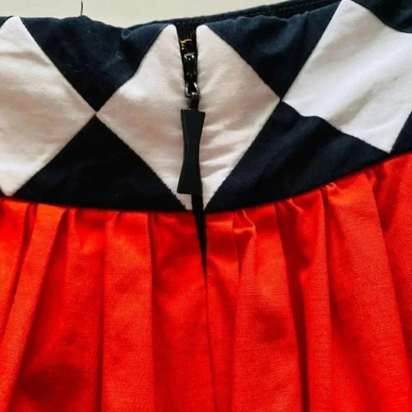 Kate Spade - Red Multi Haute Stuff Geo Border Poplin A-line Midi Skirt - Picture 8 of 9